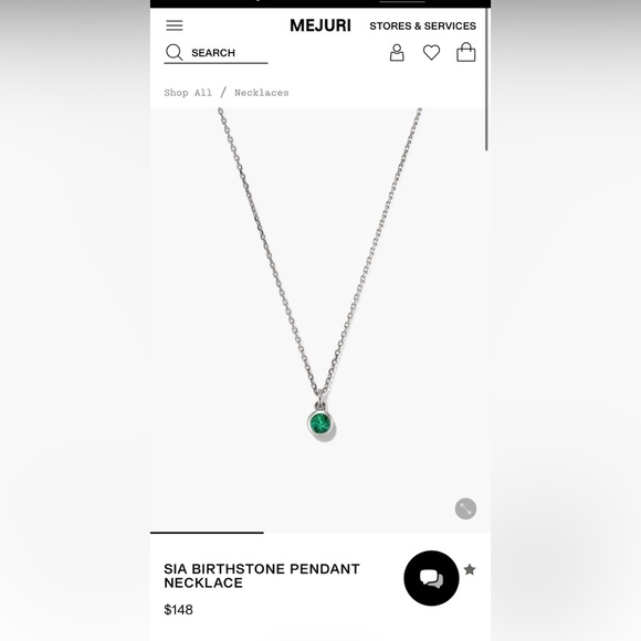 Mejuri Jewelry - Mejuri Silver Sia birthstone pendant necklace emerald